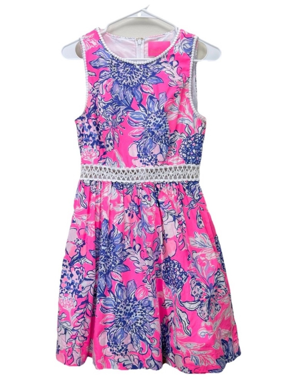 Lilly Pulitzer Alivia Floral Eyelet Dress in Pink Tropics Print 10 /12 - Picture 3 of 13